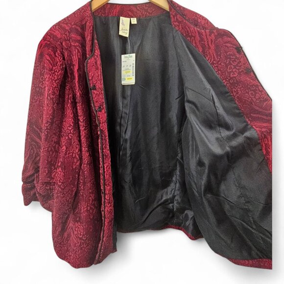 Vintage Lavender & Honey Dressy Jacket 3X Dark Red Textured Y2K Whimsigoth NEW - Picture 3 of 14